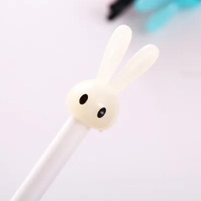1 шт., милая пластиковая мультипликационная гелевая ручка Kawaii с изображением кролика, милая нейтральная ручка для детей, подарок, корейские канцелярские принадлежности, школьные принадлежности - Цвет: Белый