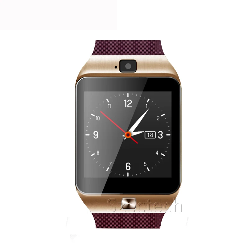 Умные часы DZ09 SIM/TF bluetooth для apple/умные часы для телефона на Android iphone/samsung huawei PK U8GT08 наручные часы многоязычные - Цвет: Gold