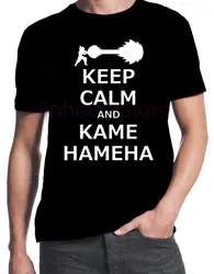 Keep Calm and Kamehameha Dragonball Z Goku Saiyan аниме новые мужские черные футболки Повседневная брендовая одежда хлопок