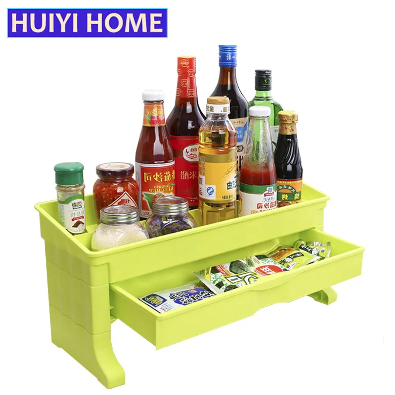 

Spice Rack For Kitchen Bathroom Cosmetics Rack Kitchen Spice Rack Plastic Desktop Storage Shelf For Spices Organizer EGN107