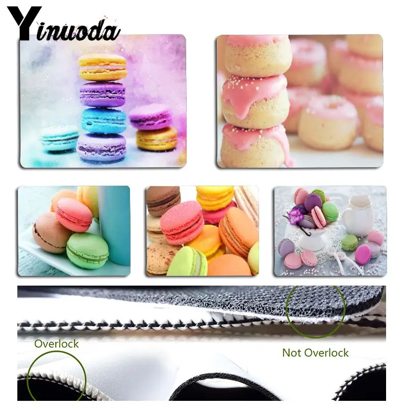 

Yinuoda Custom Skin Cake Macaroon Dessert Laptop Gaming Mice Mousepad Size for 18x22cm 25x29cm Rubber Mousemats