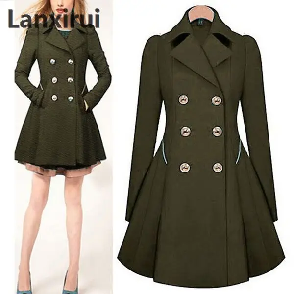Especially Female Coat England Style Women Spring Double-Breasted Long Trench Coat Overcoat Raincoat Windbreaker Coats 5XL PLUS