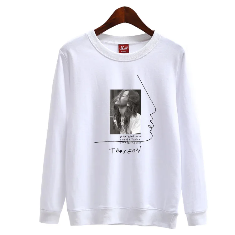 

Kpop girl's generation taeyeon album something new cover same printing sweatshirt unisex loose pullover hoodie spring autumn