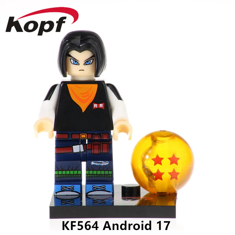 

50Pcs Super Heroes Figures Dragon Ball Series Action Android 17 Model Learning Bricks Building For Children Gift Toys KF564