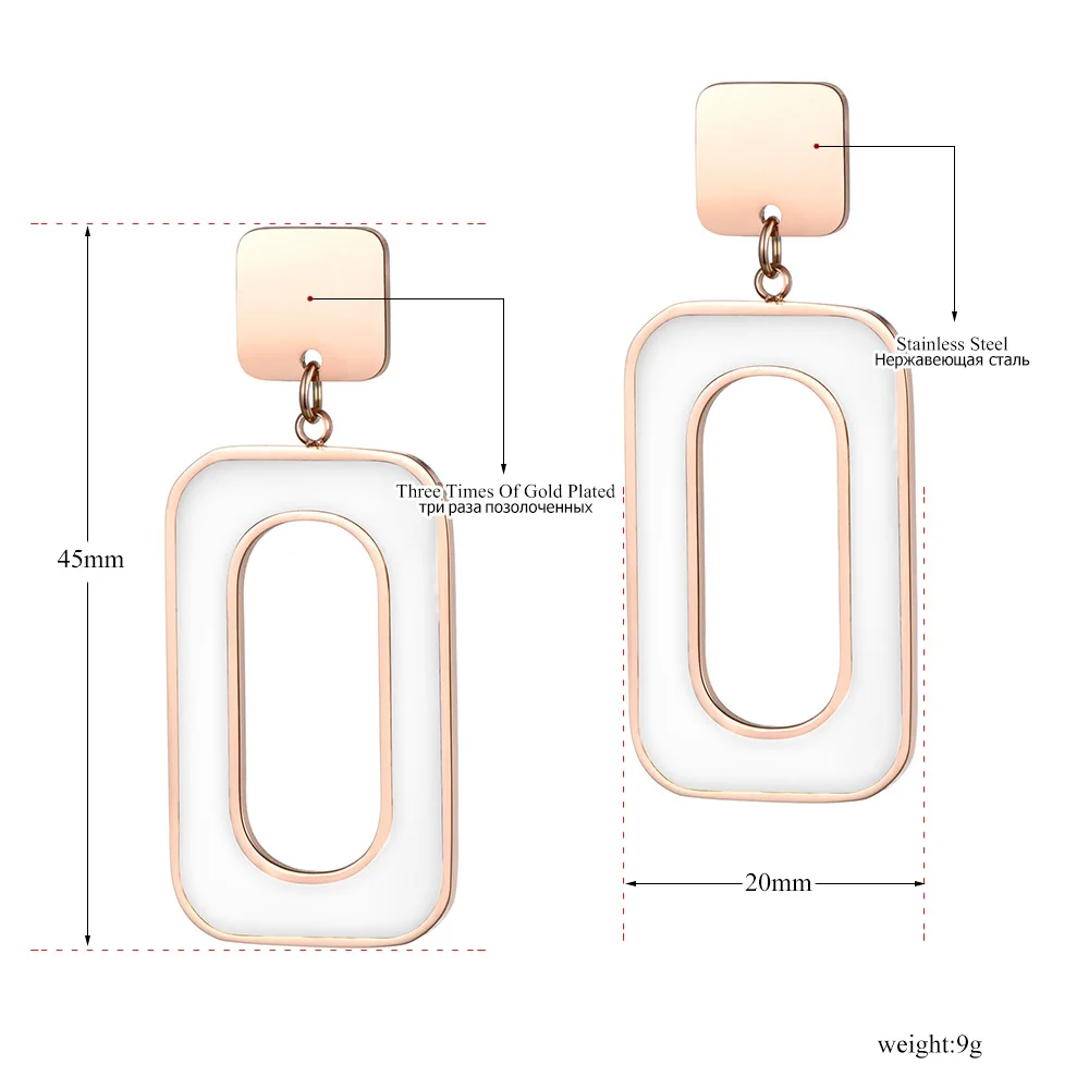 Lokaer Богемия розовое золото цвет из нержавеющей стали ювелирные изделия черный/белый глазурь серьги-гвоздики преувеличенный стиль вечерние ювелирные изделия E18460