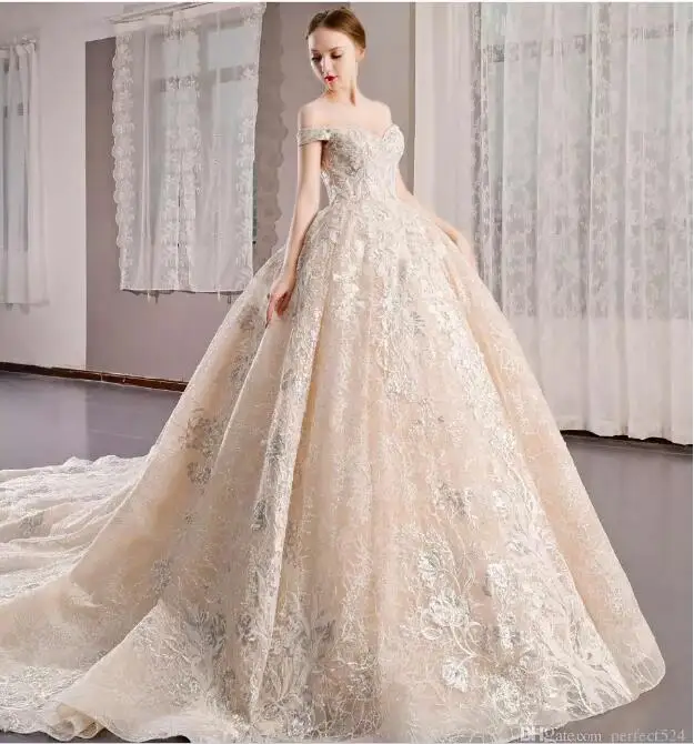 Великолепное Кружевное бальное платье Vestido de noiva модное без бретелек рукавов