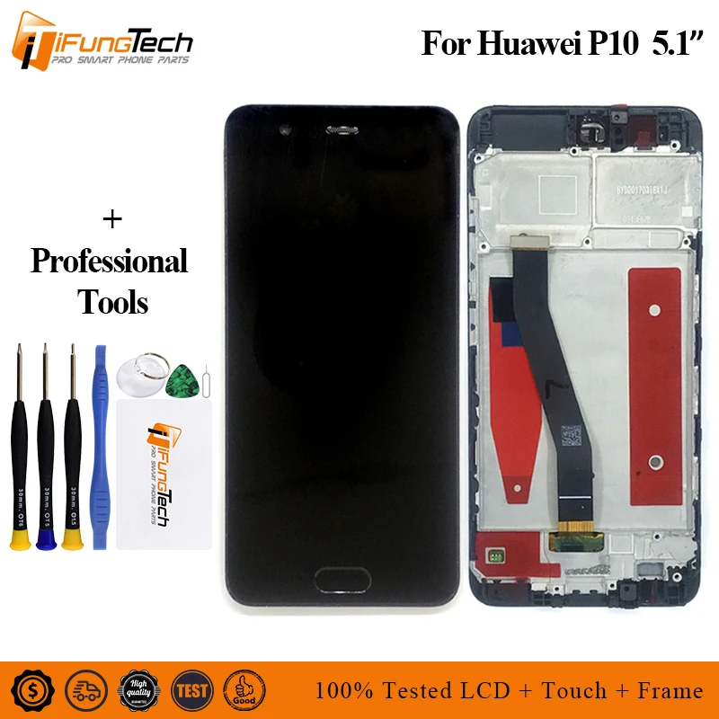 

LCD for Huawei P10 LCD Display Touch Screen Digitizer Assembly With Frame Replacement VTR-L09 VTR-L10 VTR-L29 for Huawei P10 LCD