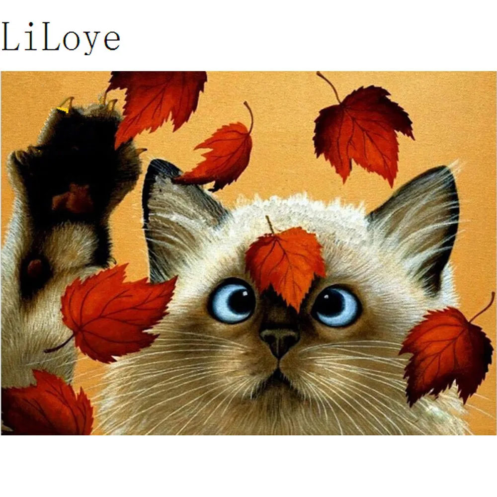 

DIY Diamond Painting Cross Stitch Crystal Mosaic Full Rhinestones 5D Icon Diamond Embroidery Cat Home Decor Painting gift FZ581