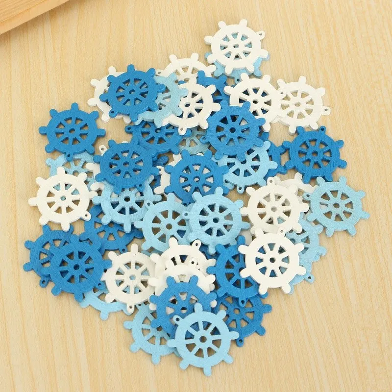 50 шт. DIY Мини Средиземноморский стиль деревянный морской руль якорь