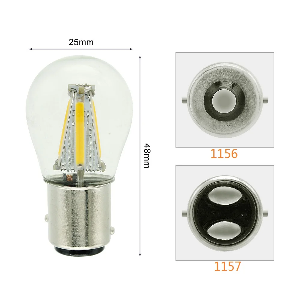 ANBLUB 2 шт. P21W BA15S 1156 1157 светодиодный Поворотный Светильник автомобиля задние тормоза лампы 12V 4 COB лампа накаливания светодиодный авто лампы обратной DRL светильник s