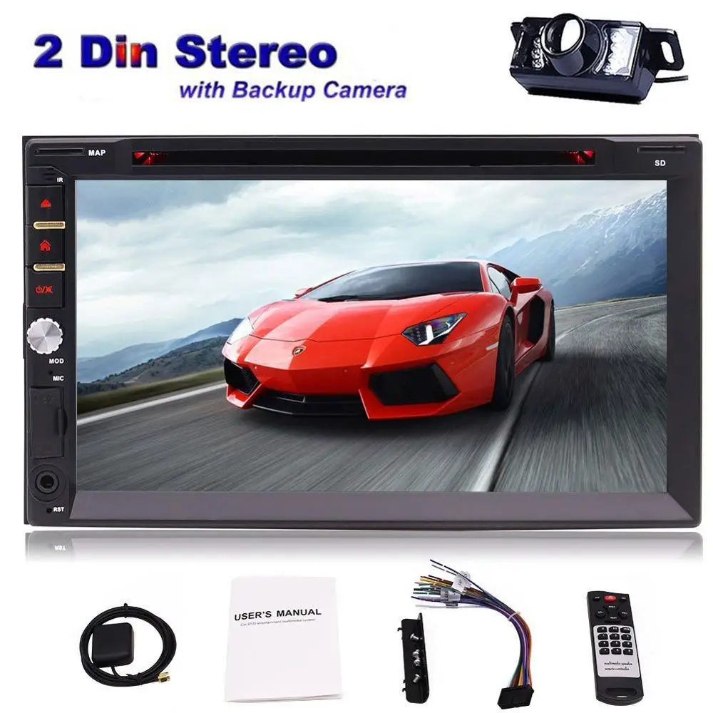Free Car Rear Camera Eincar 7 2 Din Touchscreen Stereo Receiver GPS Navigation Audio Video Player