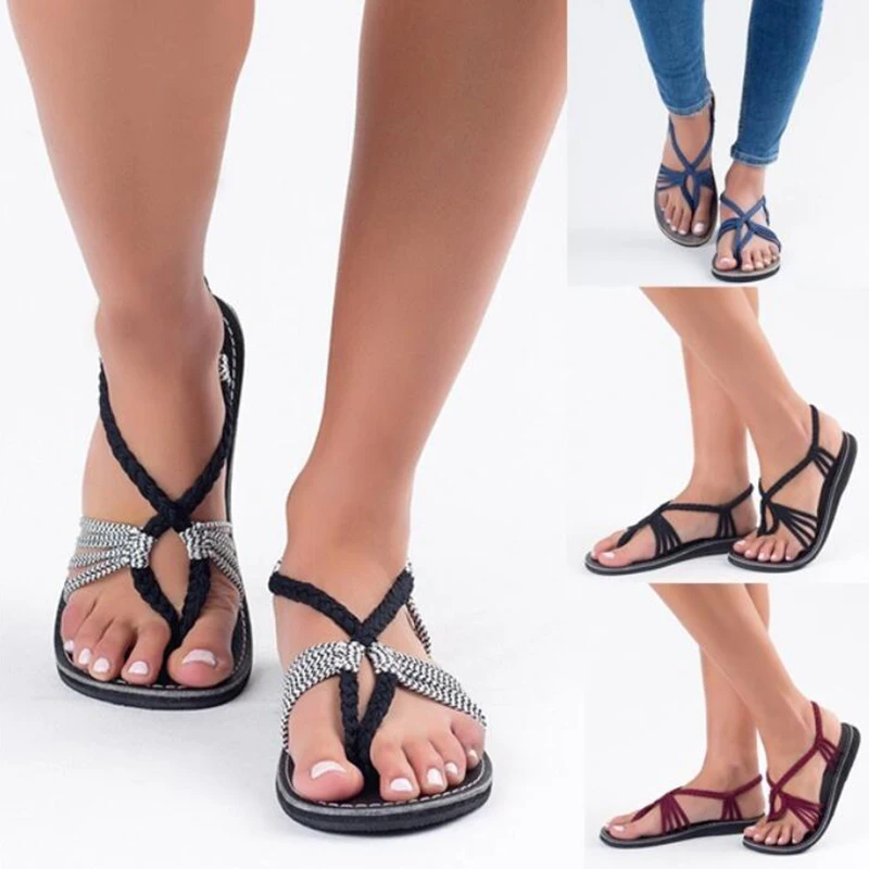 

Women Sandal 2018 ladies shoes Woman Summer Black Clip toe Shoes Gladiator Sandals Beach Shoes Flip Flops