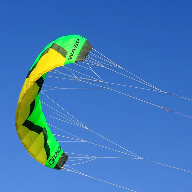 Cheap Green 3 Sqm Professional Outdoor Sport Kite Quad Line Stunt Kite Parachute Kite For Kitesurfing Kiteboarding