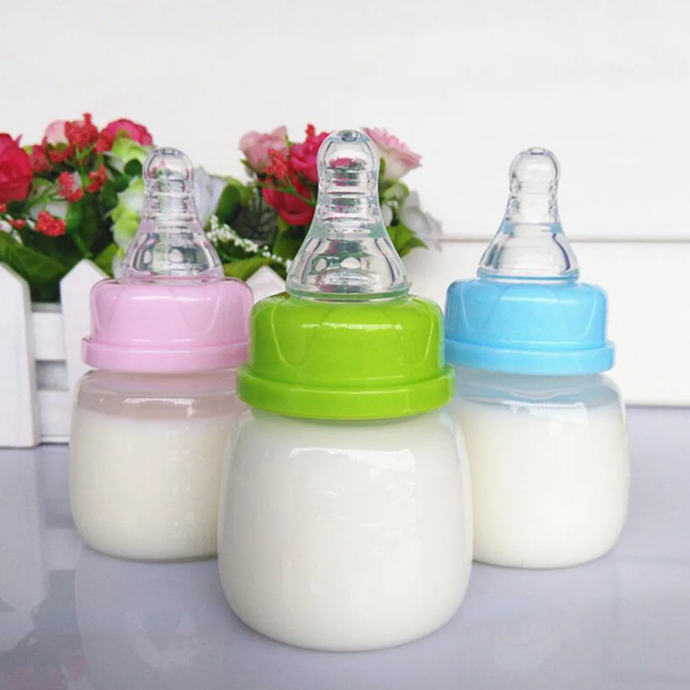 Biberon et tétines pour bébés de 0 à 18 mois | Nouveau, 60ML, jus d'allaitement, lait, Mini bouteille de dureté, flacon et tétines de bébé 100%