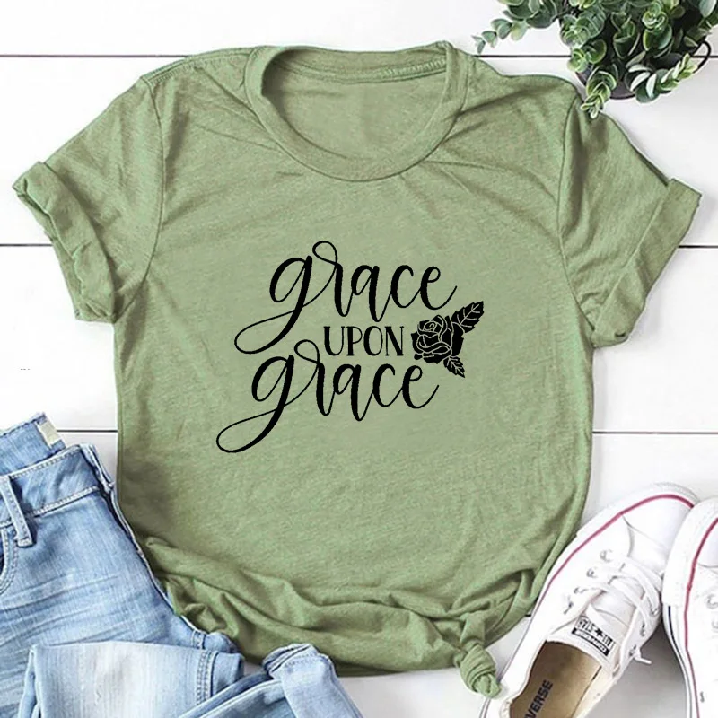 Grace Upon Grace/Новое поступление женская летняя забавная Повседневная хлопковая