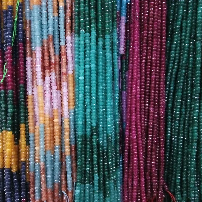 

2*3mm Vintage Classic Natural Stone Emeralds Rubies Sapphires Citrines Beaded for DIY Red Green Chain Choker Necklace Jewelry
