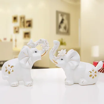 

Jade Porcelain Handicraft Hollowed Out Gold Crafts Ceramic Ornaments ceramic porcelain Elephants Handicraft Ornament status