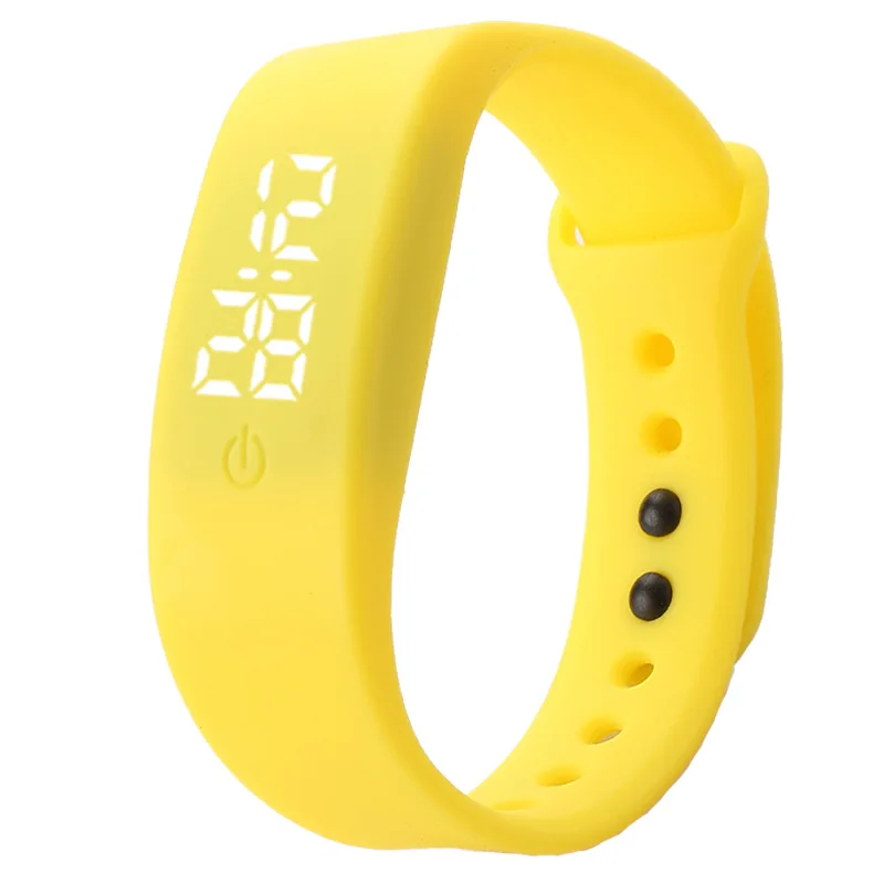 Детские часы через дно Детские часы Силиконовые часы электронные цифровые часы наручные часы для мальчиков и девочек детские часы - Цвет: yellow