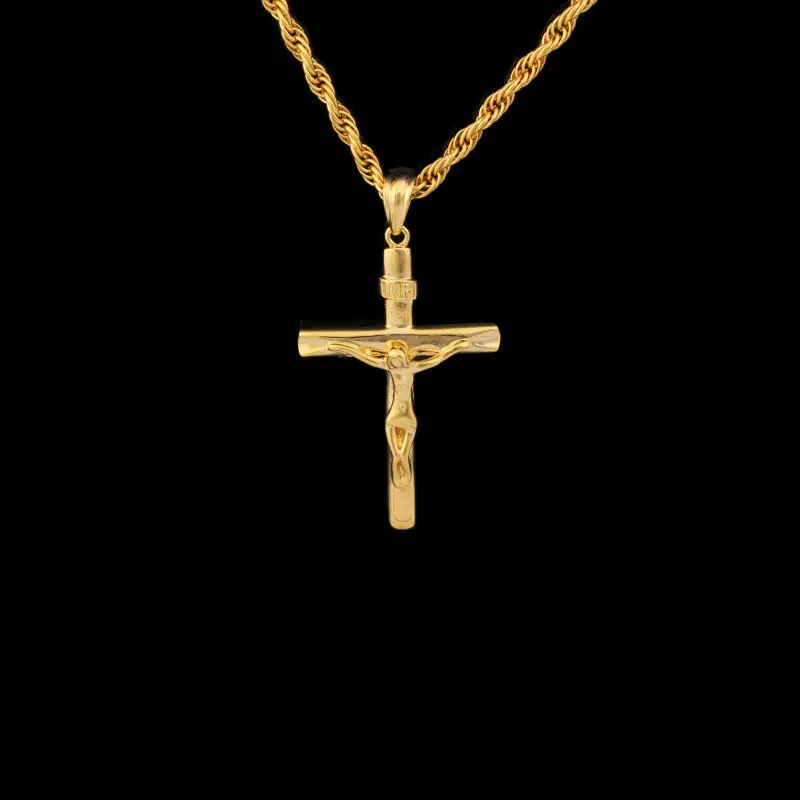 Jesus cross pendant gold Clearance