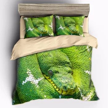 

AHSNME Green Viper in Bedding set Real Snake Photo Quilt Cover High-definition Print Home Textiles Multi-Dimensional for AU/US