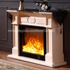 decorative chimney heating fireplace set W120cm wooden mantel plus electric fireplace insert burner LED optical artificial flame ► Photo 2/6