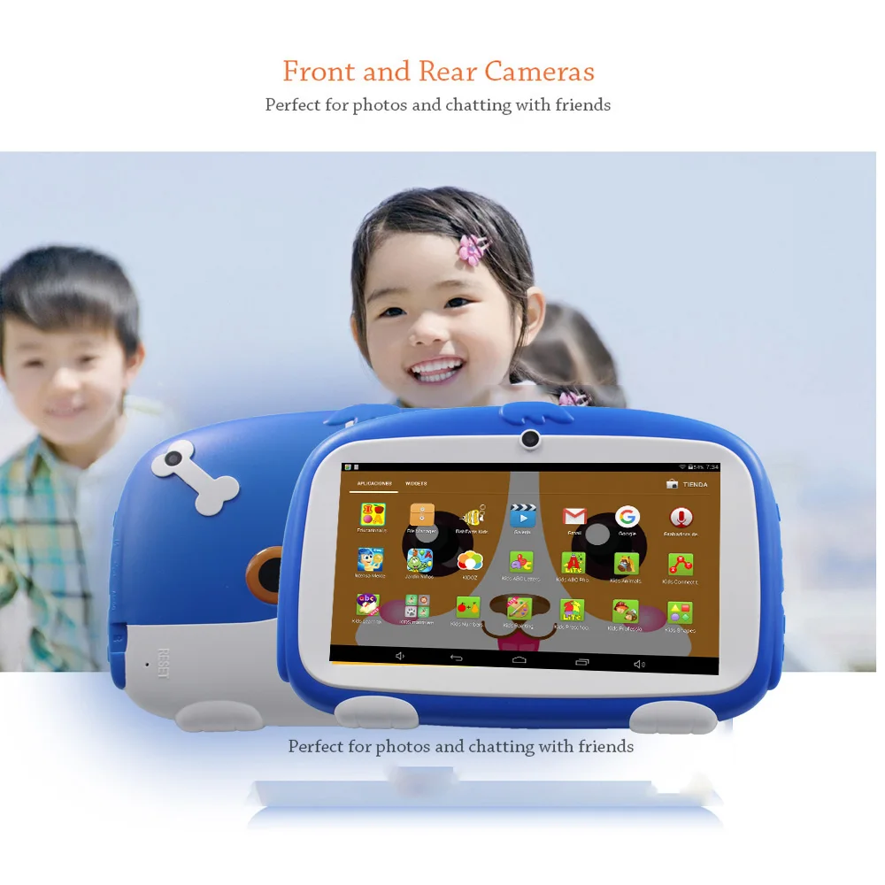 7 дюймов Красивый Детский планшетный ПК с системой андроида и 4,4 4 ядра установлен лучшие подарки для детей, Wi-Fi, Планшеты ПК 8 ГБ флэш-памяти планшетный компьютер