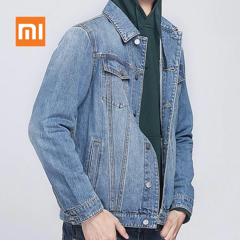 

Xiaomi COTTONSMITH Men Cowboy Coat 100% Cotton Fashion Casual Jacket Autumn Men's Simple Denim Jacket Fashion Brand Men's Jacket