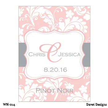 

Personalized Wine Bottle Label 3x4 inch Custom Wedding Wine Bottle / Rectangle Champagne Labels , School Gradutation Party