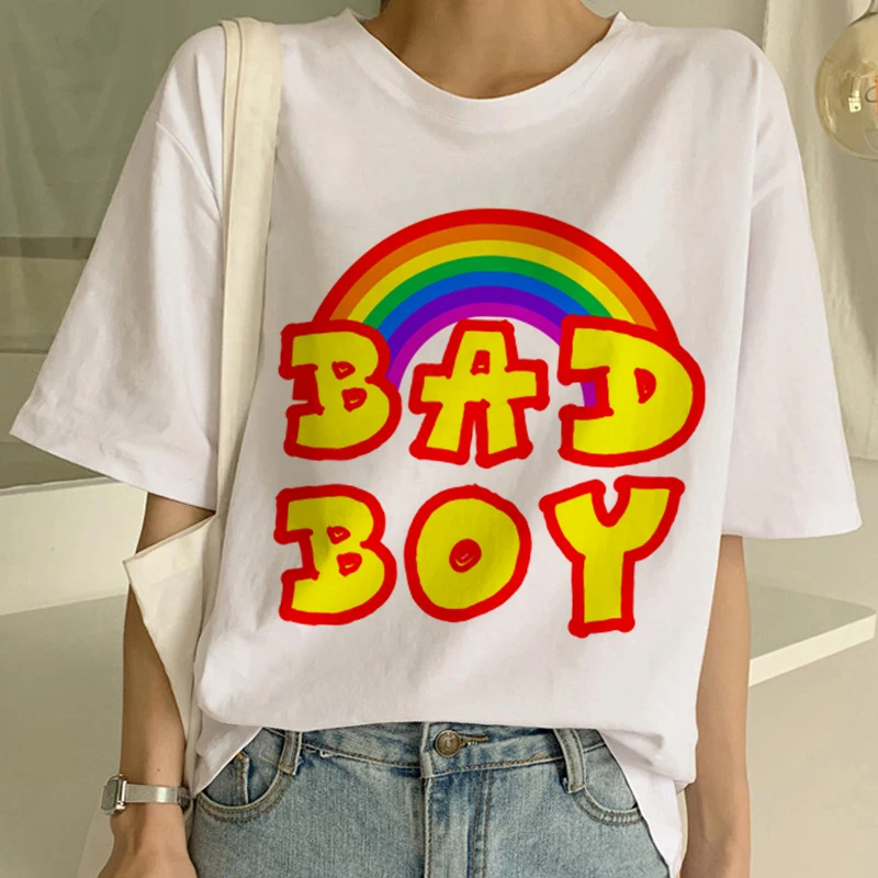 Футболка с радугой, милая Футболка Harajuku, женская футболка Ullzang Rainbow Unicorn, модная футболка с коротким рукавом, Kawaii, женские футболки - Цвет: 3155