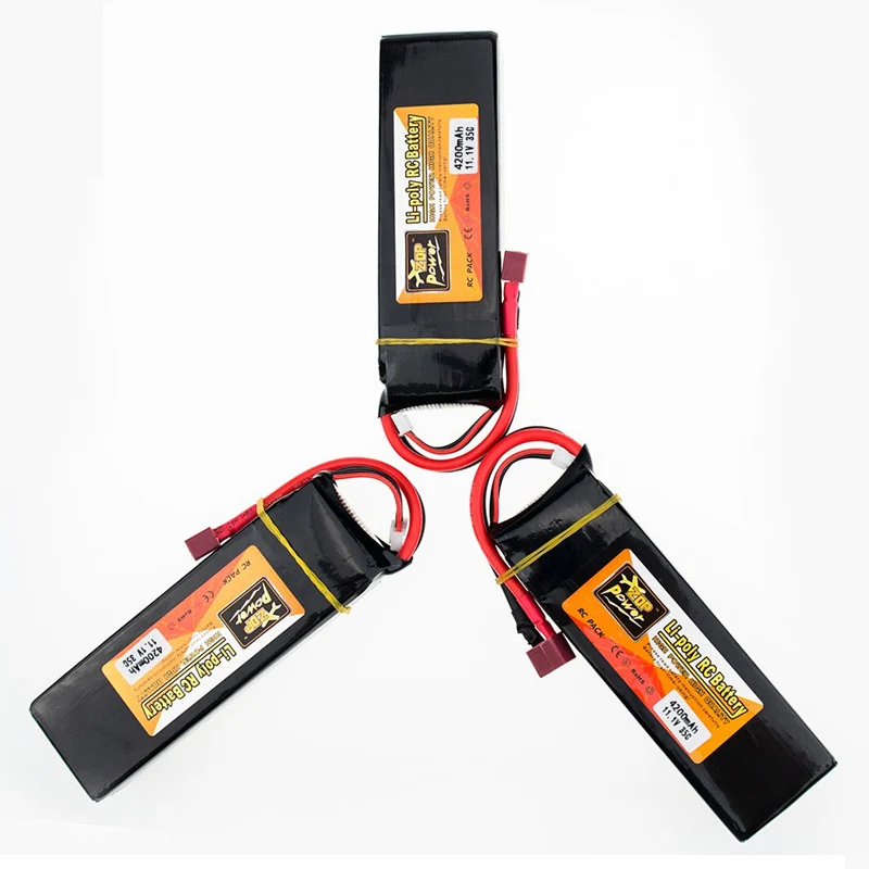 

3pcs 11.1V 4200mAh 3S 35C for Helicopters Four axis Airplanes Cars Boats power T XT60 Plug Connector 3S lipo bettary