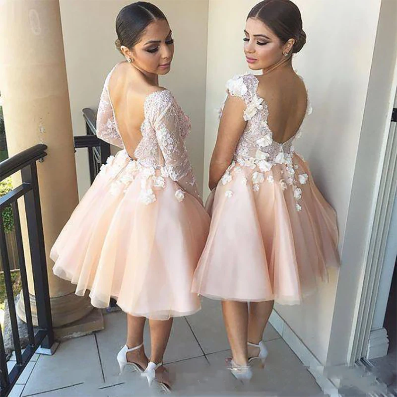 light-organza-puffy-short-bridesmaid-dresses