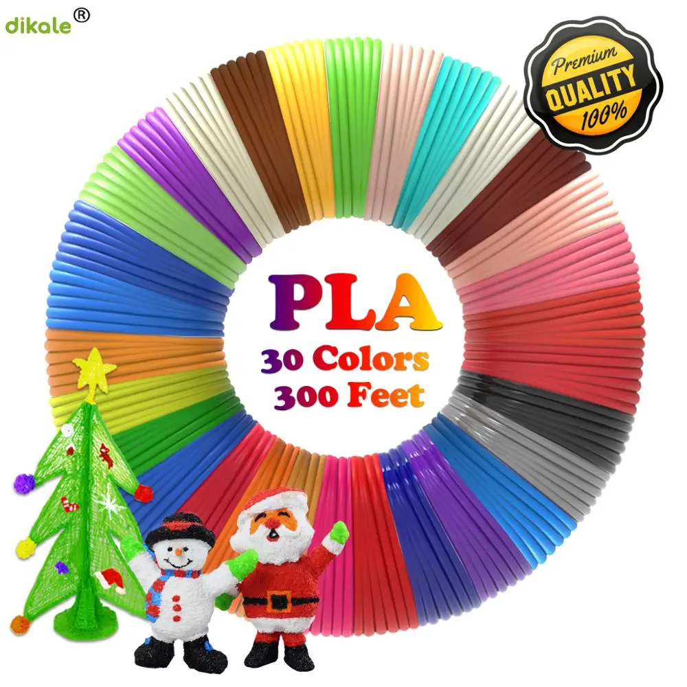 Dikale 3D Printing Material 3m x 30 colors 3D Pen Filament PLA 1.75mm Plastic Refill for 3D Impresora Drawing Printer Pen Pencil 50 9 100 200meters pla filament for 3d pen printer multi colors 1 75mm pla 3d print materialdikale 3d printing material 3m x 12