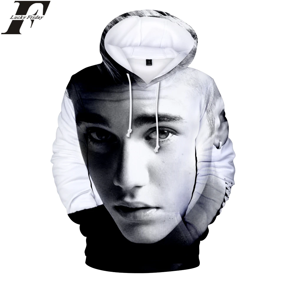 Justin Bieber Sweatshirt Schwarz/Weiß - Offizielles Merchandise