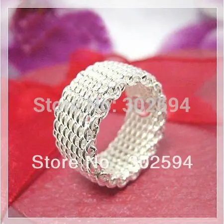 Women Lady Mesh Ring Silver Color Charm Fashion Ring jewelry gift R040 fashion rings fashion ring mesh band ring finger rings