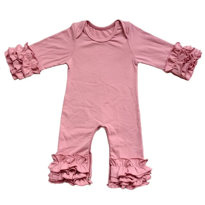 Новейшая брендовая одежда для малышей; хлопковый комбинезон с оборками и длинными рукавами для новорожденных; Тройная оборка; комбинезон для маленьких девочек и мальчиков; подарок для душа - Цвет: 10picture color
