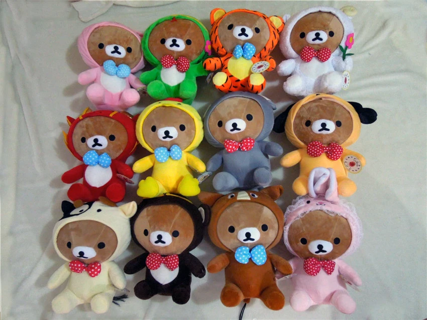 

Free Shipping 30cm 12style wholesale plush toys Rilakkuma soft stuffd toys bearplush toy factory supply