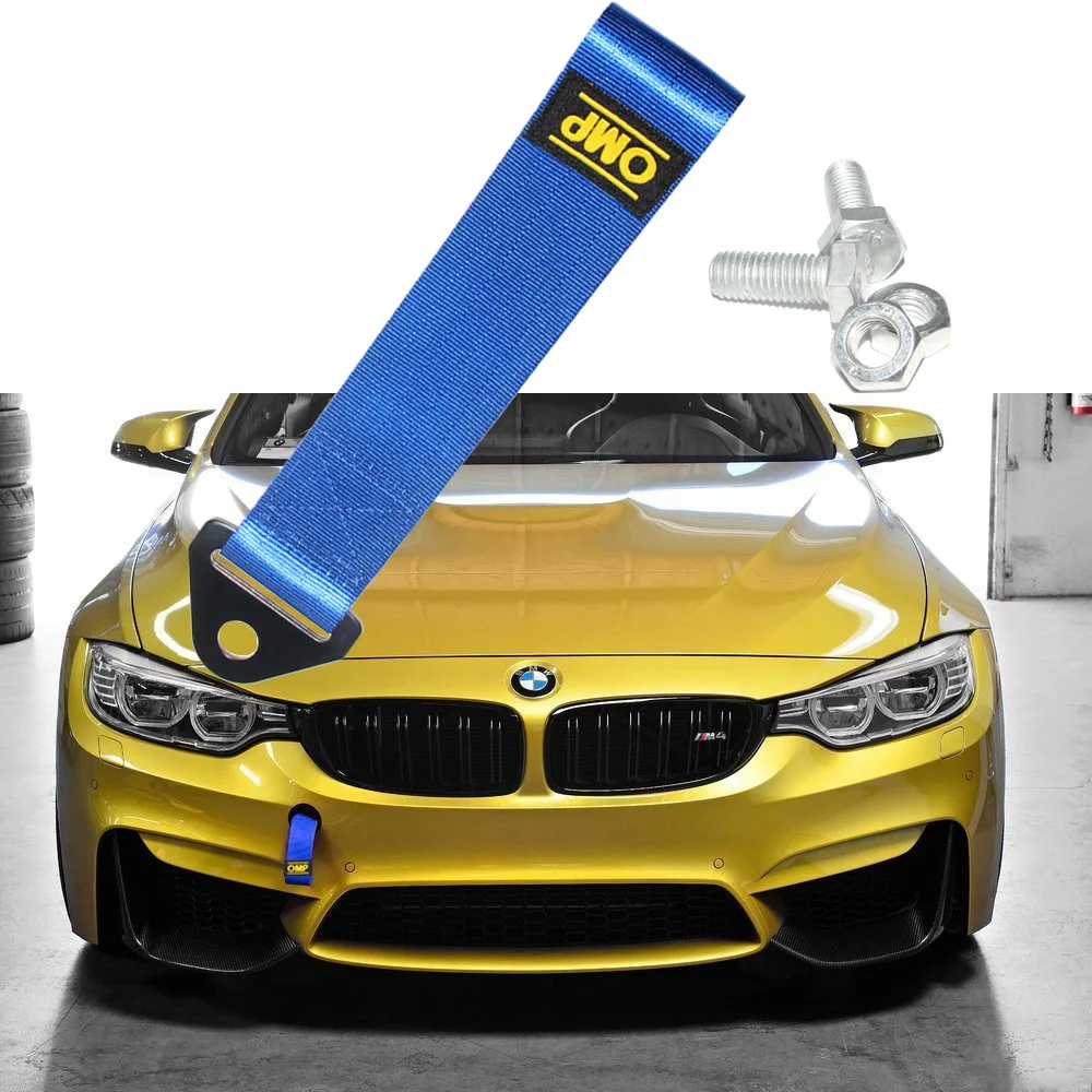 

OMP Towing Rope High Strength Nylon OMP JDM trailer Tow Ropes Racing Car Universal Tow Eye Strap Tow Strap Bumper Trailer