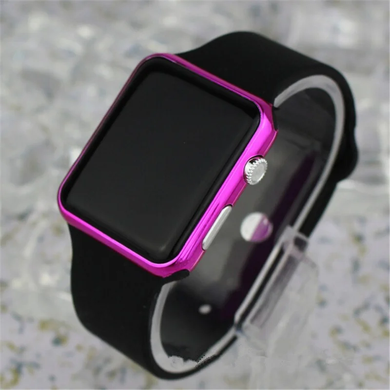 black purple Мужские спортивные светодиодный часы Мужские Цифровые часы мужские часы силиконовые электронные часы мужские часы reloj hombre hodinky relogio masculino - Цвет: black purple