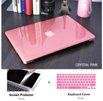 

Crystal Laptop Case+Keyboard Cover+Screen Protector For Apple Macbook Pro Retina Touch Bar & ID Air 11 12 13 15 inch Hard Shell