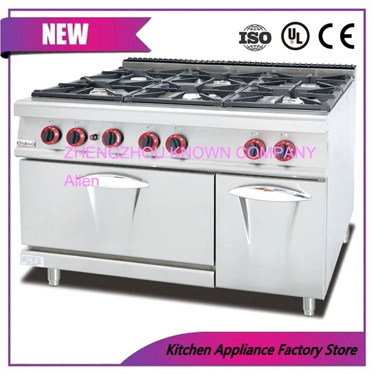 commercial 6 burners gas range stove with oven-in Food