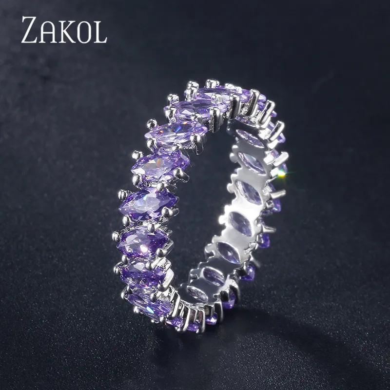 ZAKOL женское кольцо с кубическим цирконием модное для свадьбы фианитом фианит 4