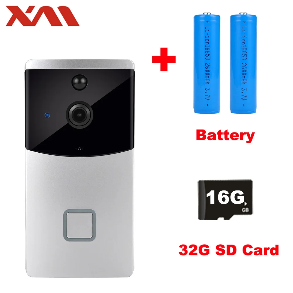 XM видеодомофоны дверные звонки беспроводной PIR смарт стены Wi Fi удаленного мониторинга камера Низкая мощность 6 месяцев в режиме ожидания - Цвет: Doorbell with 16G
