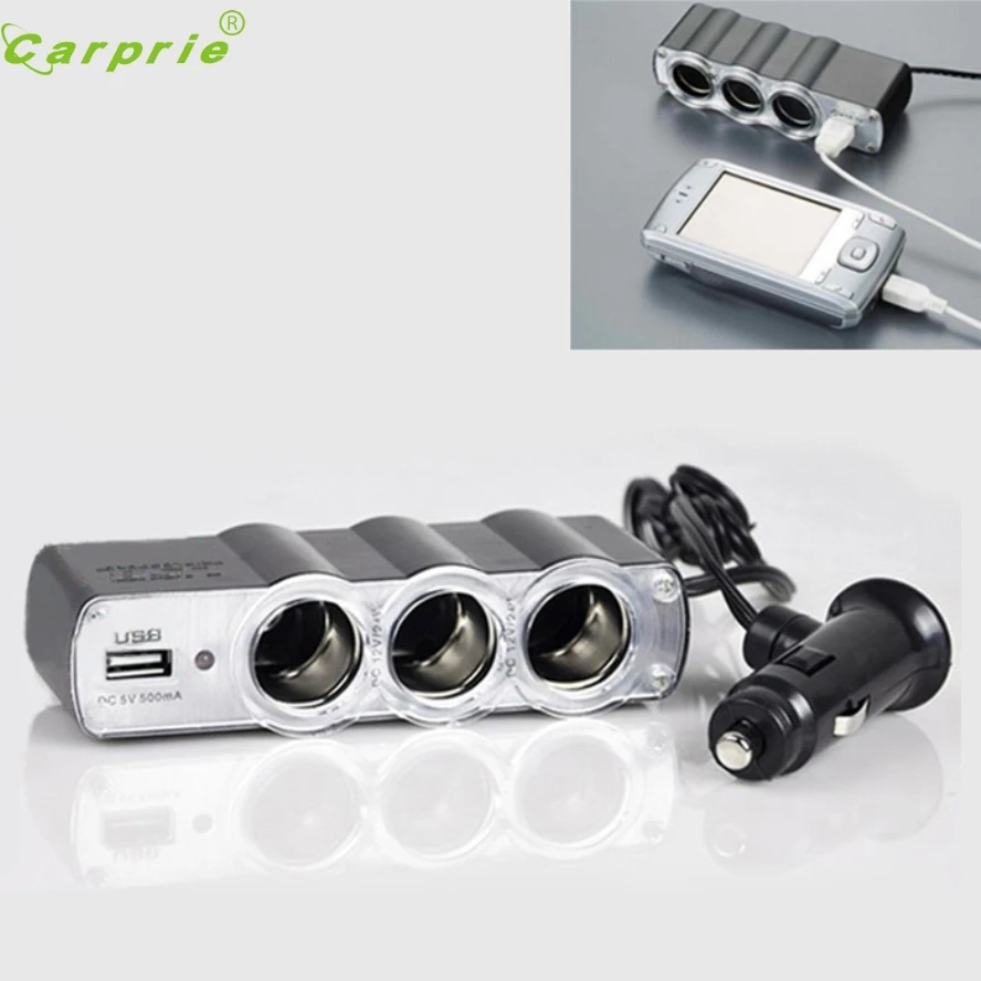 

New Arrival DC 12v/24V 1 To 3 USB Power Supply Car Charger Adapter&Triple Cigarette Lighter Socket M30