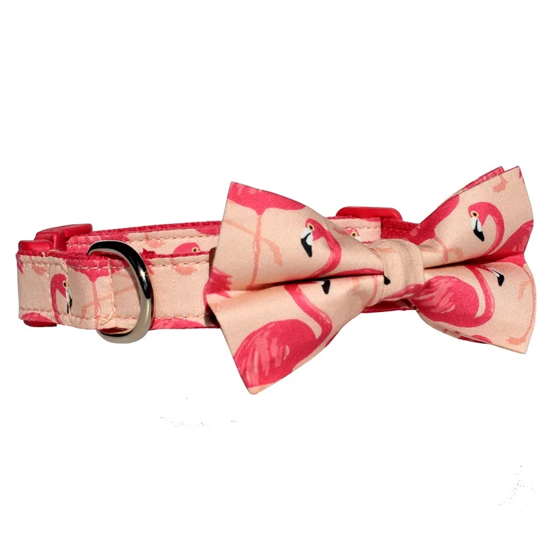 Розовый фламинго кошка собака ошейник галстук-бабочка для больших и маленьких собак для свадьбы, праздничные подарки