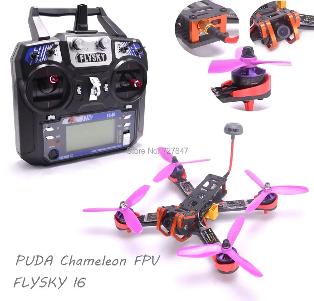 

Flysky I6 Chameleon 220 220mm FPV Frame F3 Flight Control 2205 2300kv Motor Littlebee 30A BLHeli-s ESC For RC FPV Drone