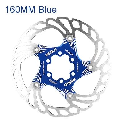 MEIJUN 6/7 дюймов 160 мм 180 мм 5 отверстий вращающийся диск тормозной ротор горный велосипед диски для горных велосипедов тормозной ротор с T25 винты - Цвет: 160mm blue