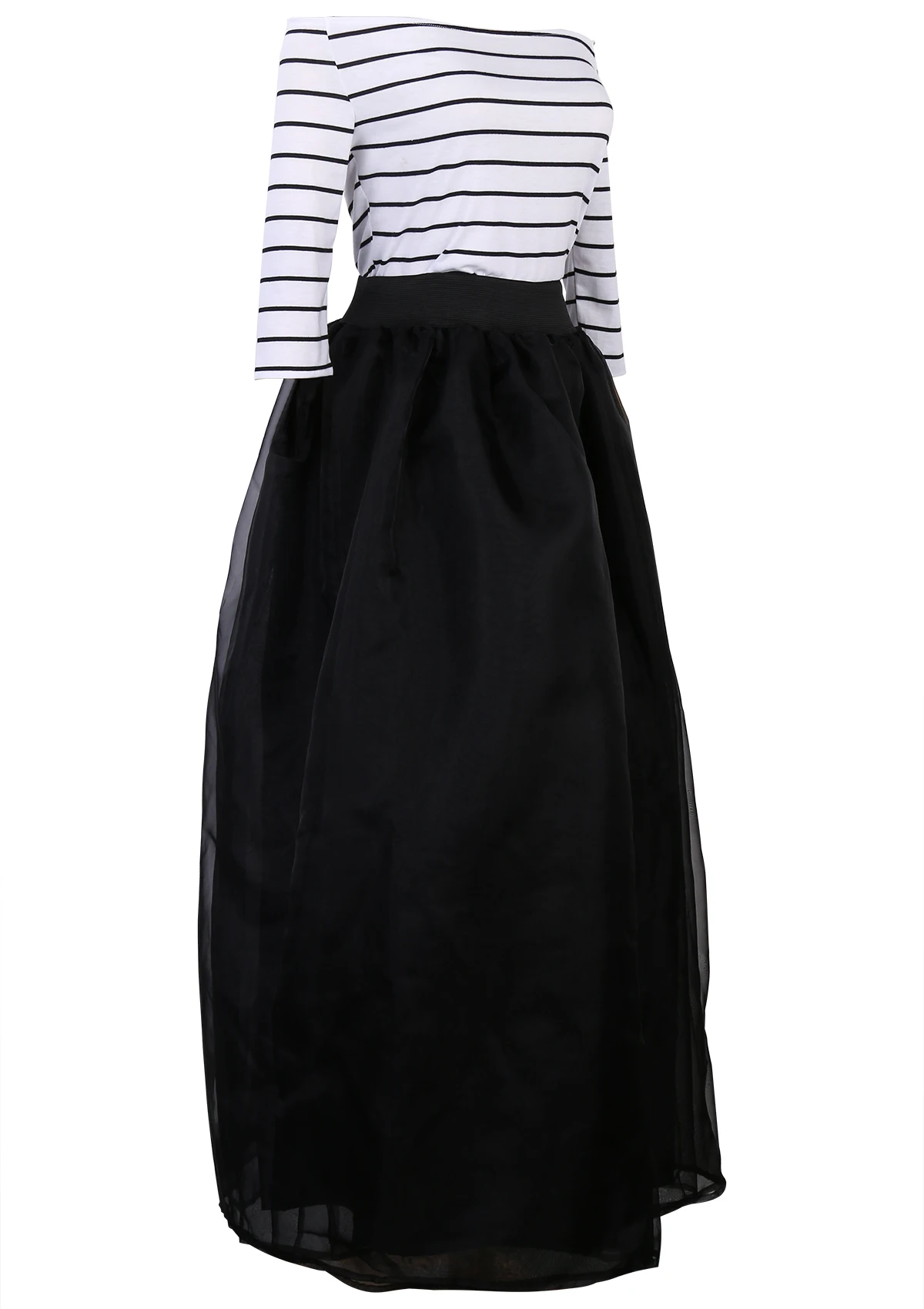 Женская блузка с открытыми плечами и длинная юбка в полоску|clothes set|long skirt topswomen set