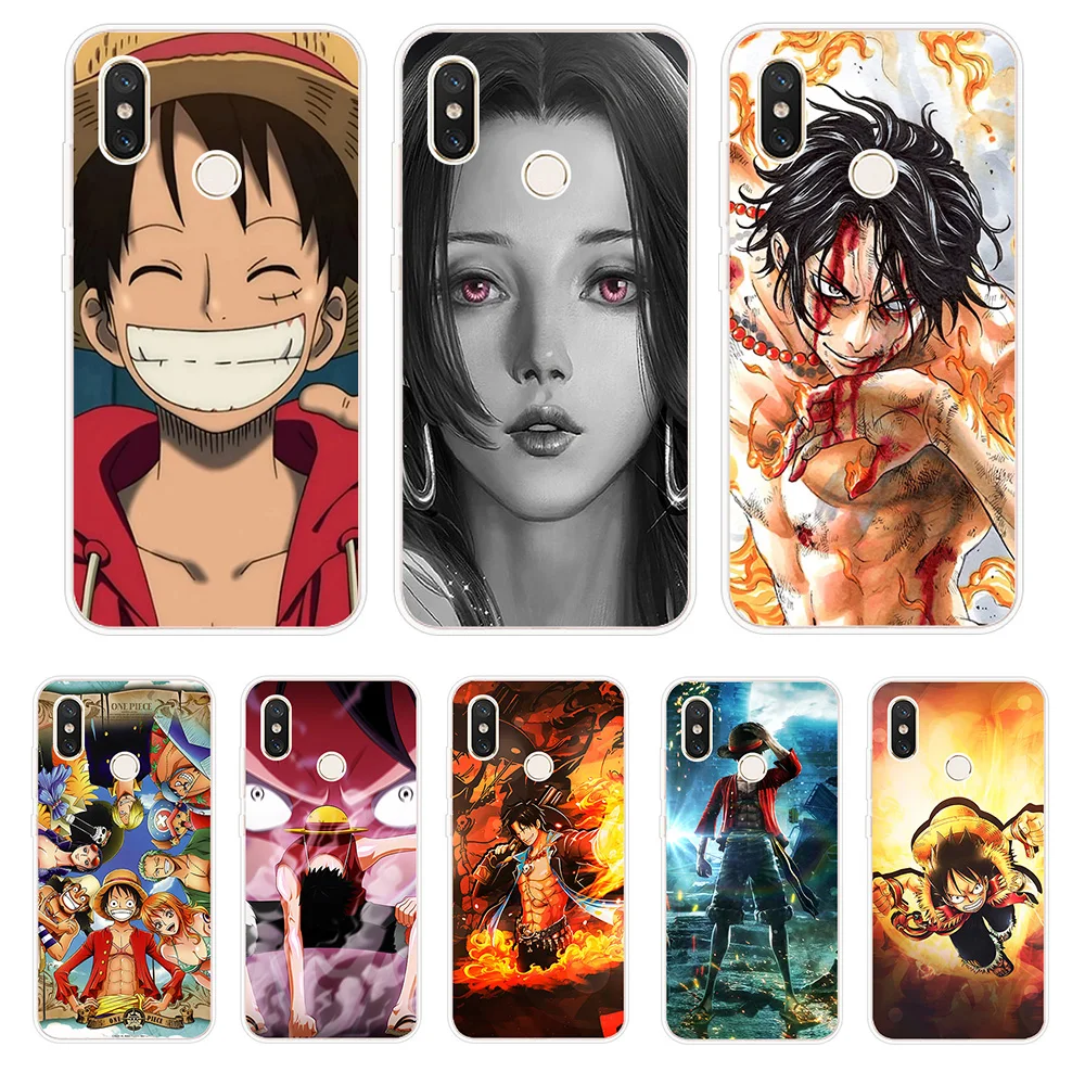 One Piece Patterned Silicone Phone Case For Xiaomi Mi 5X A1 A2 6 6X Note 3 8 9 SE Lite Pro Mix 2 S Pocophone F1 Cover |
