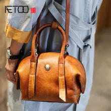 AETOO Original Retro Shellfish Handmade Leather Personalized Arts Handbag Shoulder Skirt