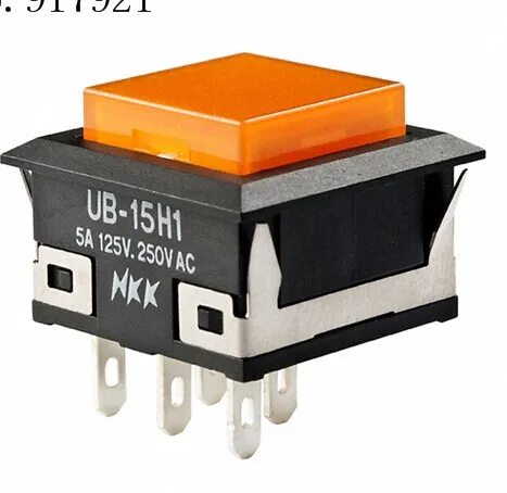 

[ZOB] UB15KKW015F imported from Japan nkk day open UB-15H1 luminous touch of a button switches 5A250V flat thin --10pcs/lot